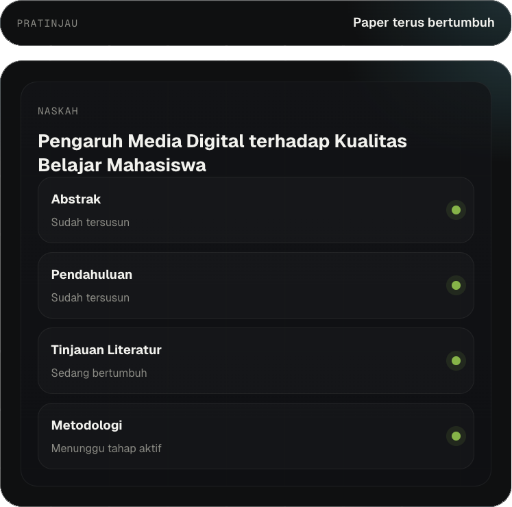 Ilustrasi fitur naskah Makalah AI