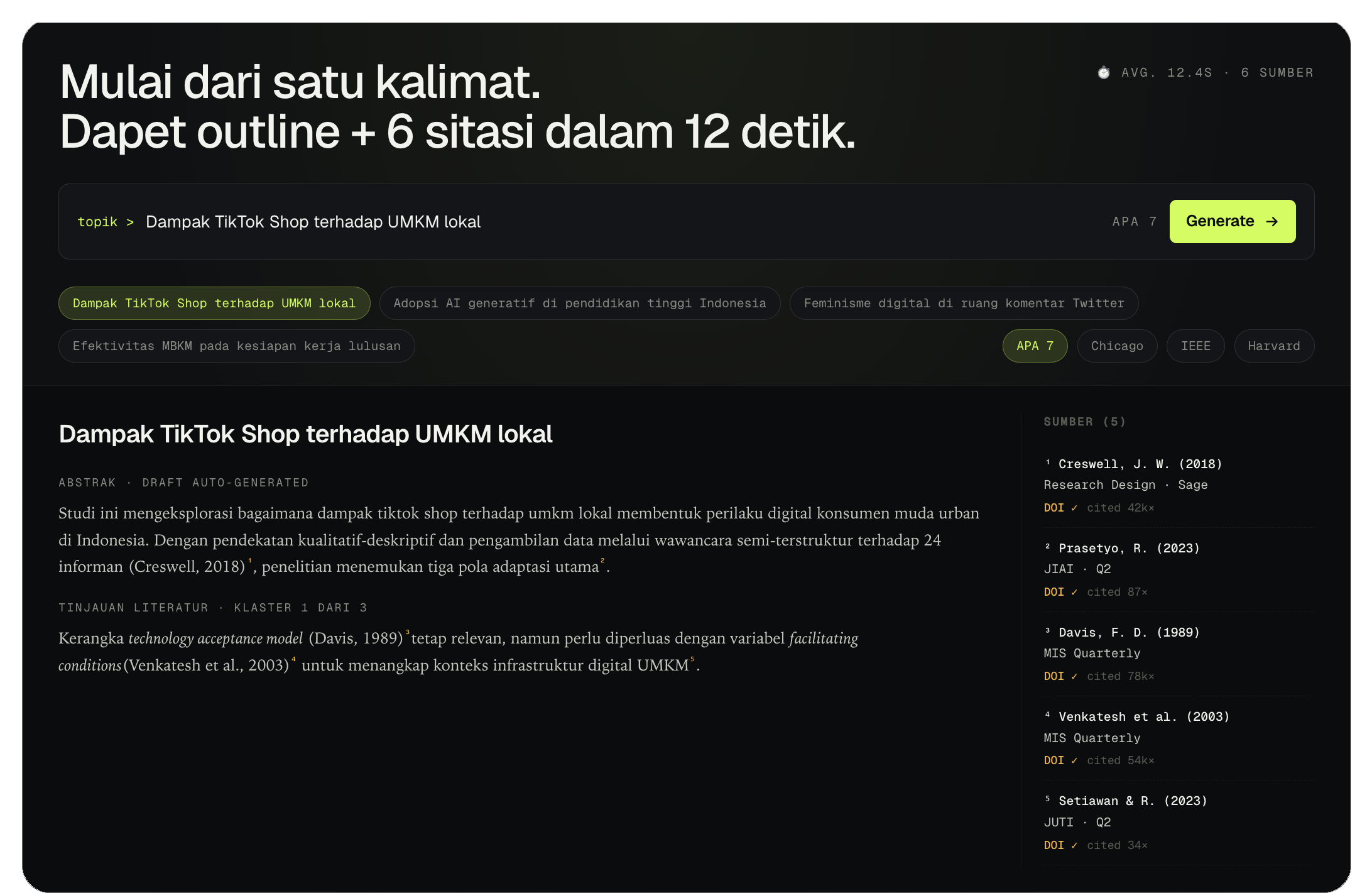 Ilustrasi fitur Naskah Makalah AI